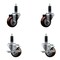 Service Caster 3'' Maroon Poly Wheel Swivel 1-1/8'' Expanding Stem Caster Set 2 Brakes, 4PK SCC-EX20S314-PPUB-MRN-2-TLB-2-118 - alternate 1